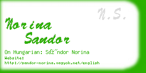 norina sandor business card